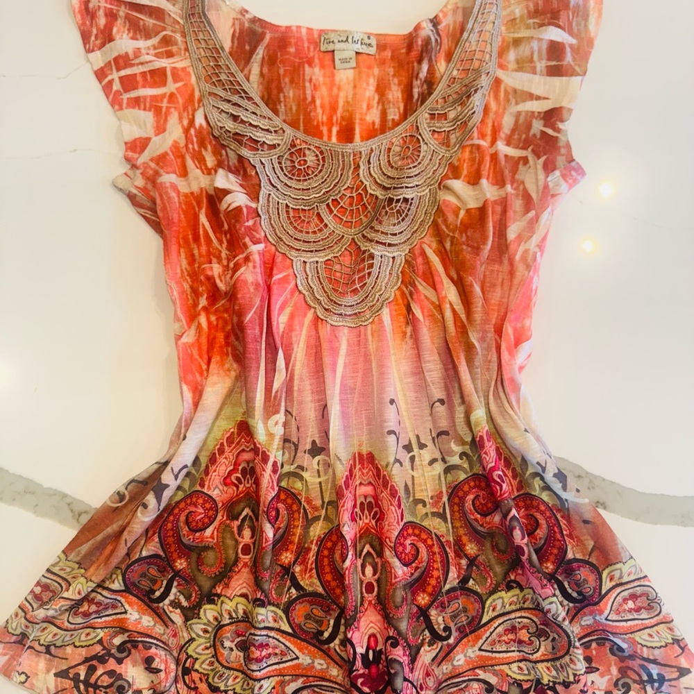 Boho Chic Red Paisley Top